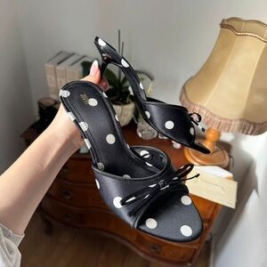 Zara Polka Dot Black and White Heels